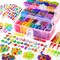 17500+ Rubber Loom Bands with 3 Layer Pink Container, 28 Colors, 600 S-Clips, 352 Beads, 40 Cartoon Pendant, Bracelet Making Refill Kit for Kids